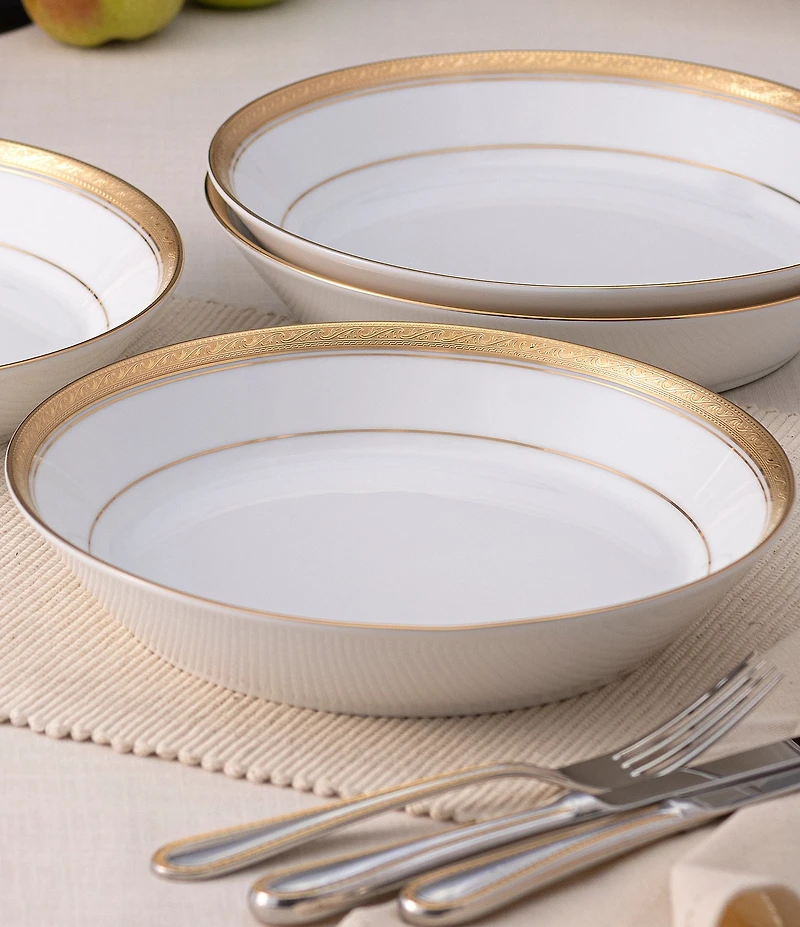 Noritake Crestwood Gold Collection Coupe Dinner Bowls, Set of 4
