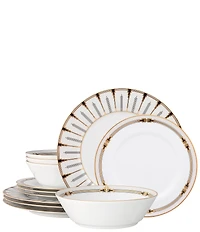 Noritake Empire Gold Collection 12-Piece Dinnerware Set, Service For 4