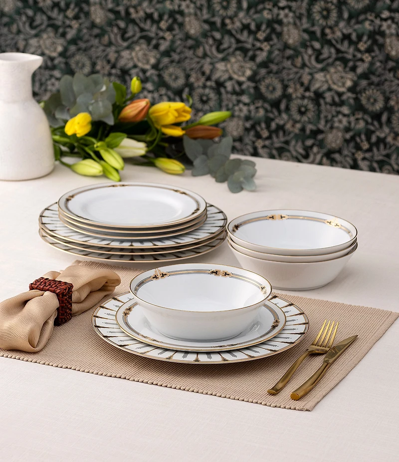 Noritake Empire Gold Collection 12-Piece Dinnerware Set, Service For 4