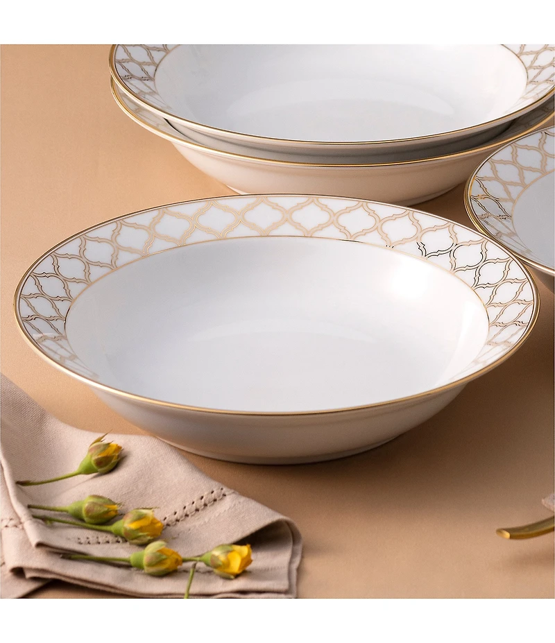 Noritake Eternal Palace Gold Collection Rim Dinner Bowls, Set of 4