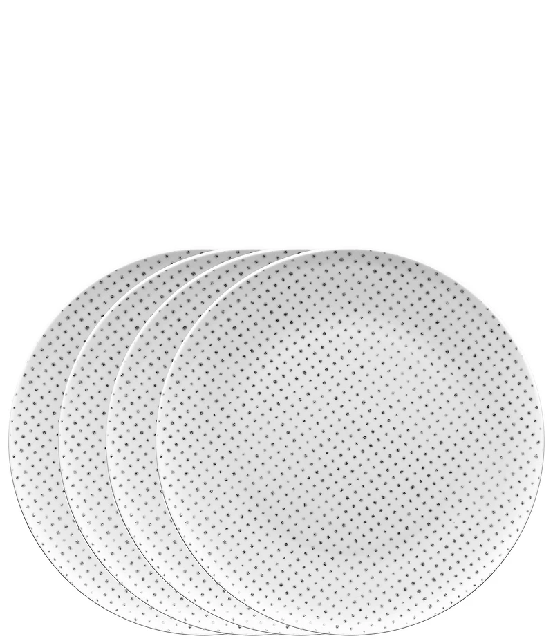 Noritake Hammock Collection Dots Coupe Dinner Plates, Set of 4