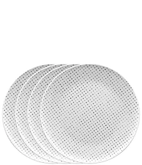 Noritake Hammock Collection Dots Coupe Dinner Plates, Set of 4
