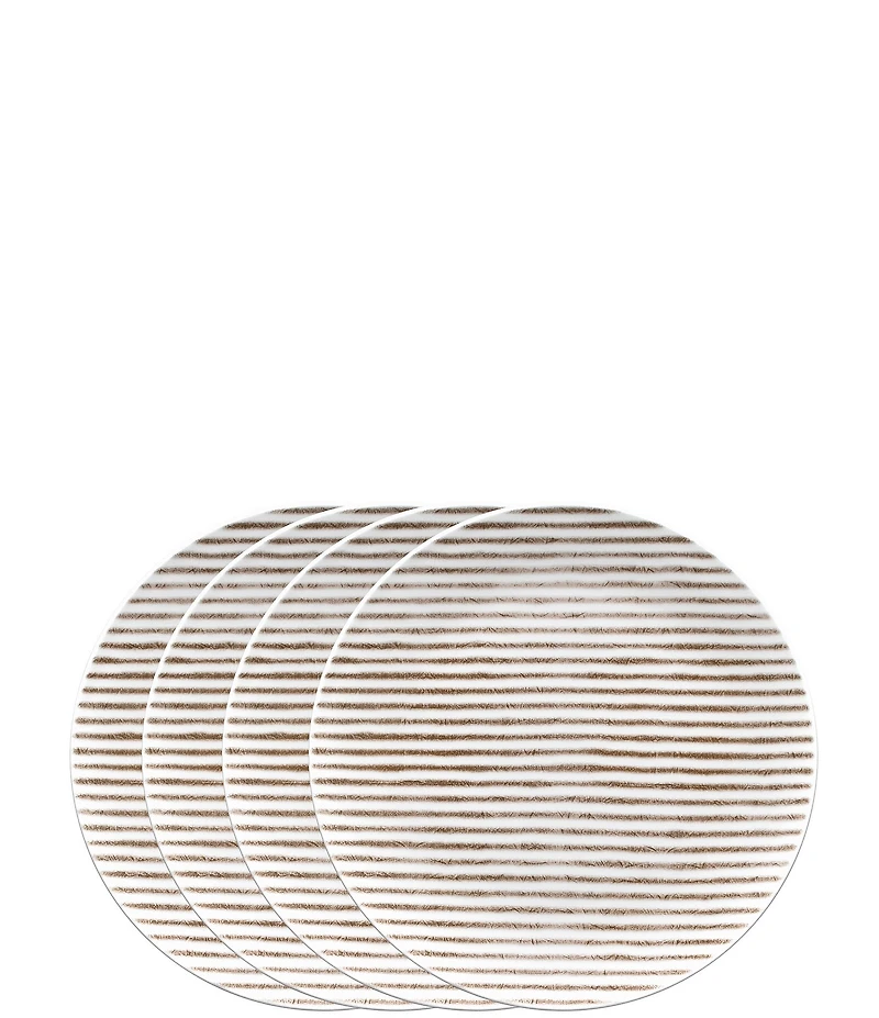 Noritake Hammock Collection Coupe Stripe Salad Plates, Set of 4