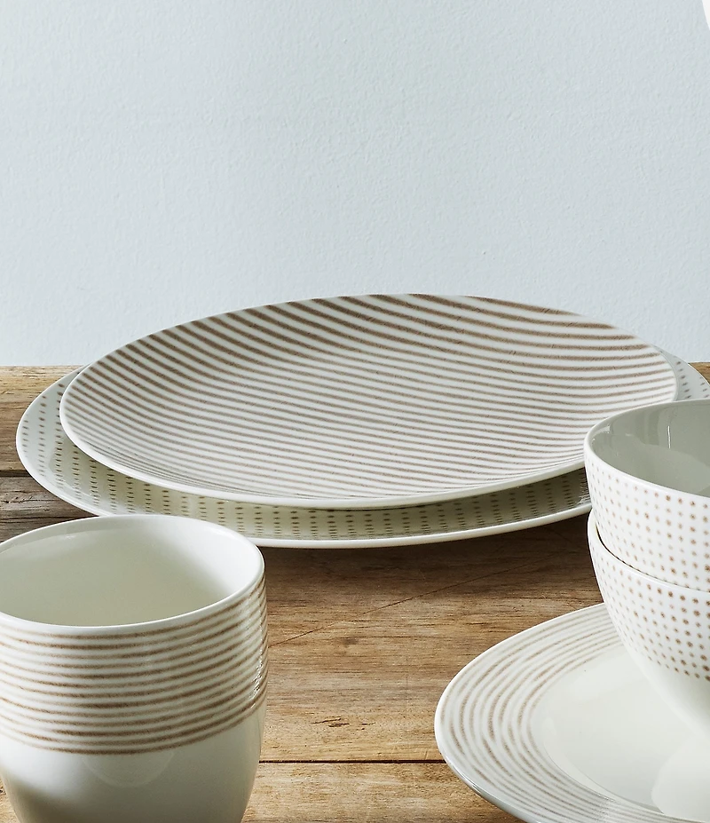 Noritake Hammock Collection Coupe Stripe Salad Plates, Set of 4