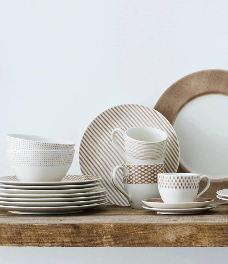 Noritake Hammock Collection Coupe Stripe Salad Plates, Set of 4