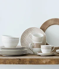 Noritake Hammock Collection Coupe Stripe Salad Plates, Set of 4