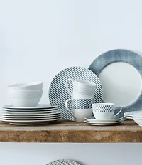 Noritake Hammock Collection Coupe Stripe Salad Plates, Set of 4