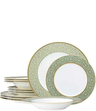 Noritake Infinity Green Gold Collection 12-Piece Set, Service For 4
