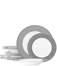 Noritake Infinity Collection Platinum Banding 12-Piece Set, Service For 4