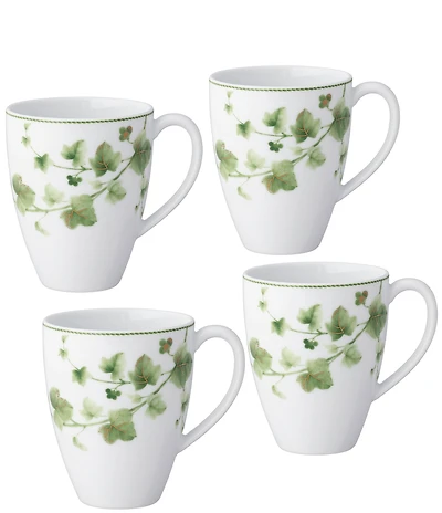 Noritake Ivy Whisper Collection Coffee Mugs, Set of 4