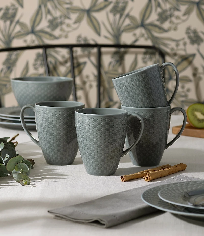 Noritake Kikko Collection Mugs, Set of 4