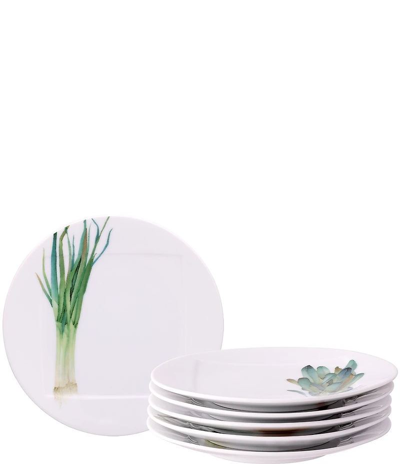 Noritake Kyoka Shunsai Collection Set of 6 Assorted Appetizer Plates