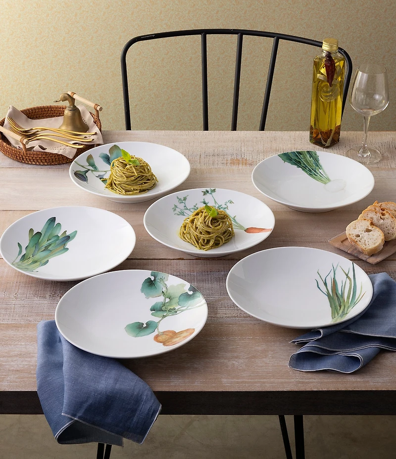 Noritake Kyoka Shunsai Collection Deep Plates, Set of 6