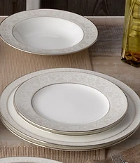 Noritake Montvale Collection Scroll Banded Dinnerware Set, Service For 4