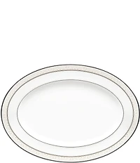 Noritake Montvale Scroll Platinum Bone China Oval Platter