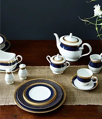 Noritake Odessa Cobalt Collection Gold Banded Place Setting