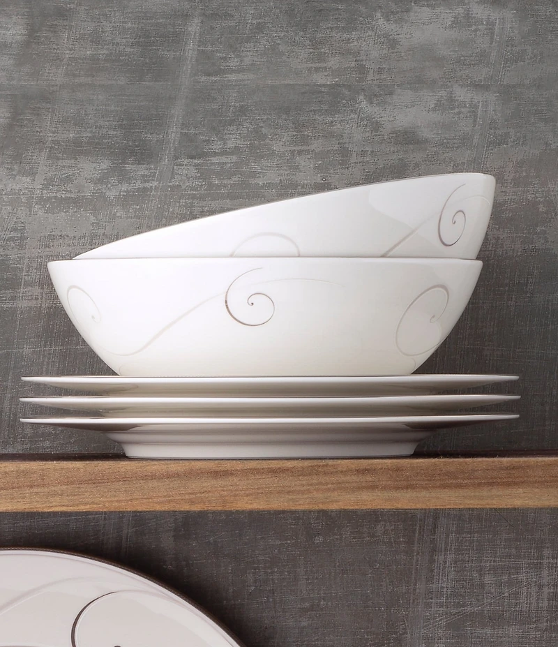 Noritake Platinum Wave Collection 12-Piece Set, Service For 4
