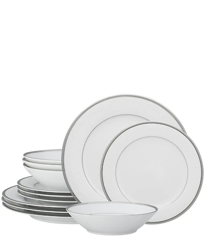 Noritake Regina Platinum Collection 12-Piece Set, Service For 4
