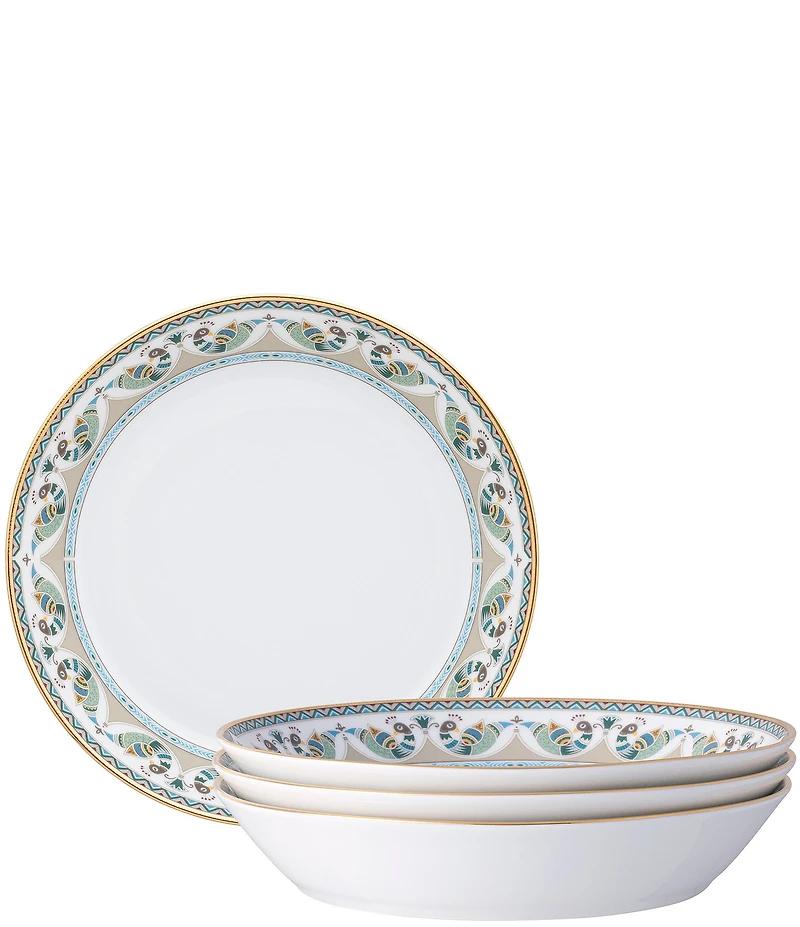 Noritake Serene Garden Collection Coupe Dinner Bowls, Set of 4