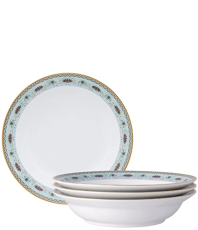 Noritake Serene Garden Collection Rim Dinner Bowls, Set of 4
