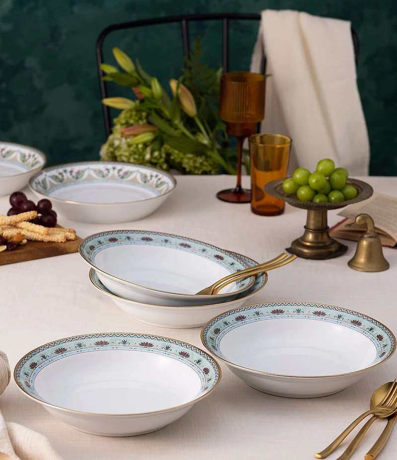 Noritake Serene Garden Collection Rim Dinner Bowls, Set of 4