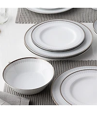 Noritake Silver Colonnade Collection 12-Piece Set, Service For 4