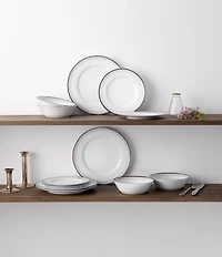 Noritake Silver Colonnade Collection 12-Piece Set, Service For 4