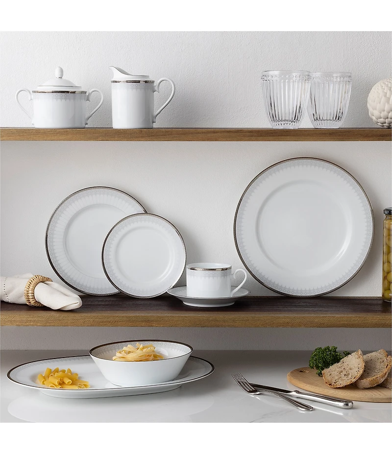 Noritake Silver Colonnade Collection 12-Piece Set, Service For 4
