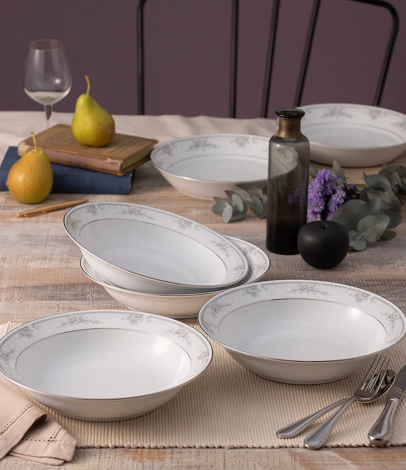 Noritake Sweet Leilani Collection Rim Dinner Bowls, Set of 4