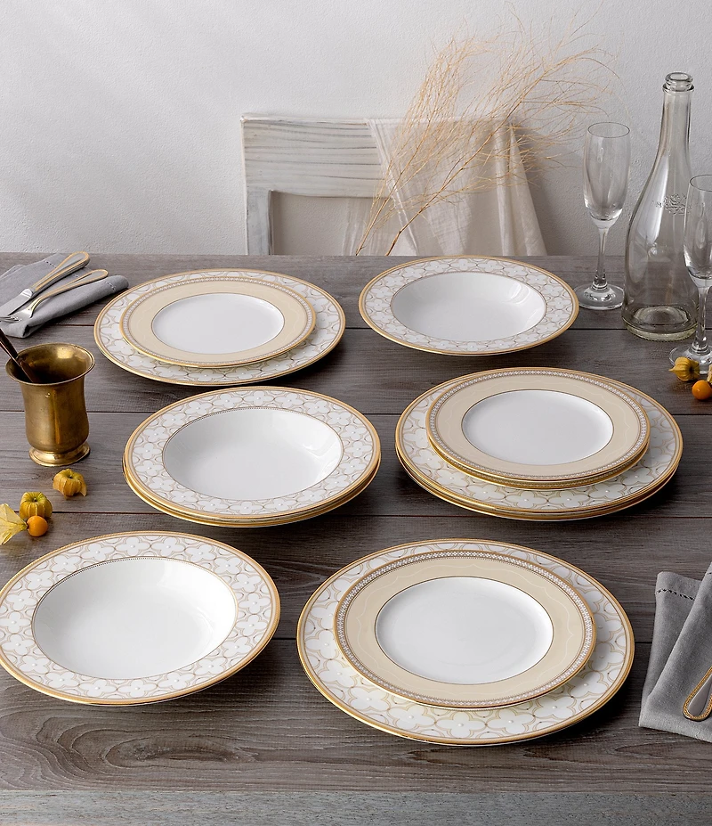 Noritake Trefolio Gold Collection 12-Piece Set, Service For 4