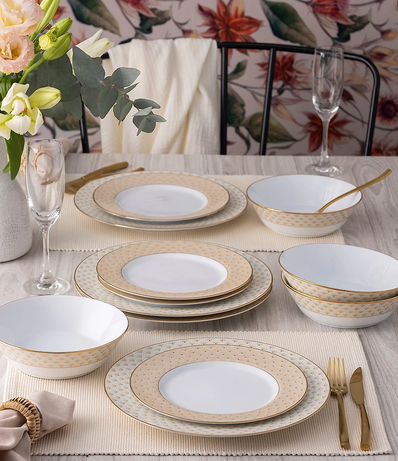 Noritake Trocadero Gold Collection 12-Piece Dinnerware Set, Service For 4