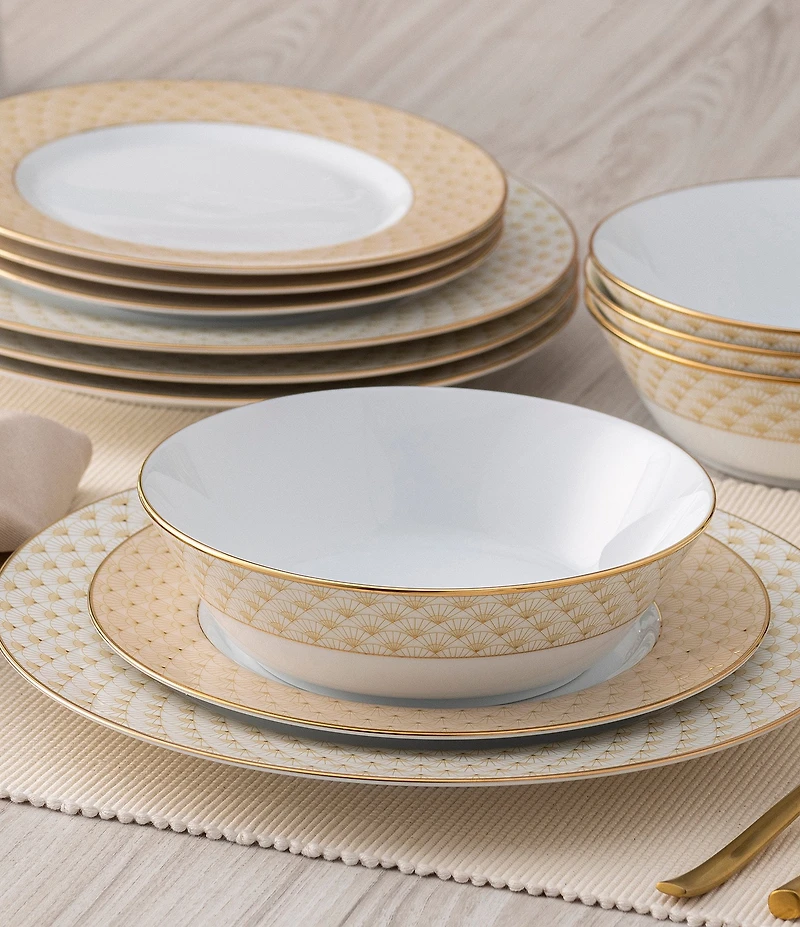 Noritake Trocadero Gold Collection 12-Piece Dinnerware Set, Service For 4