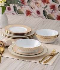 Noritake Trocadero Gold Collection 12-Piece Dinnerware Set, Service For 4