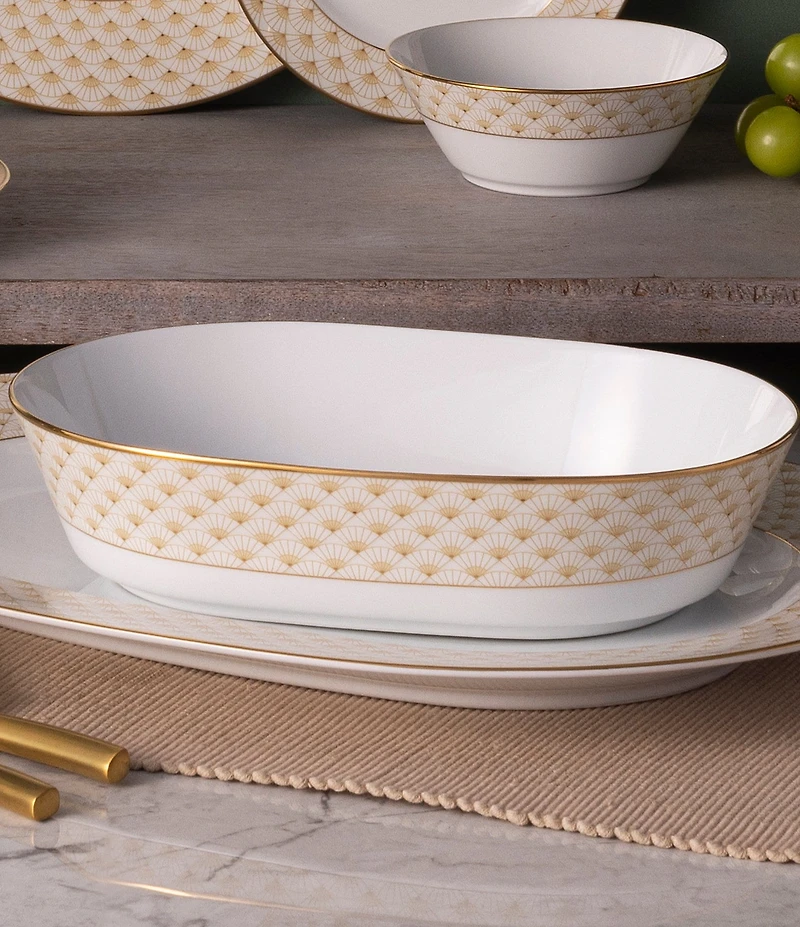 Noritake Trocadero Gold Collection Oval Vegetable Bowl, 46 oz.