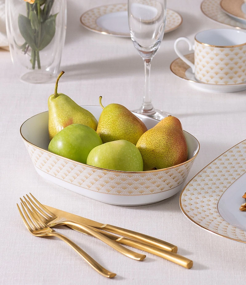 Noritake Trocadero Gold Collection Oval Vegetable Bowl, 46 oz.