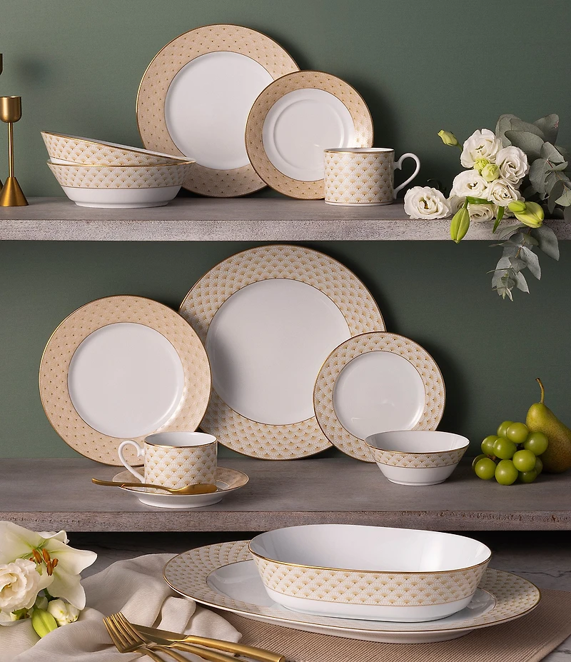 Noritake Trocadero Gold Collection Oval Vegetable Bowl, 46 oz.