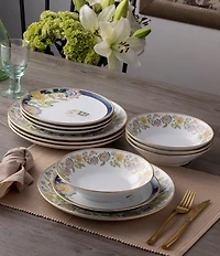 Noritake Tusker Garden Collection 12-Piece Dinnerware Set, Service For 4