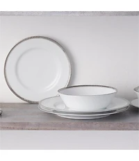 Noritake Whiteridge Collection Banded Dinnerware Set, Service For 4