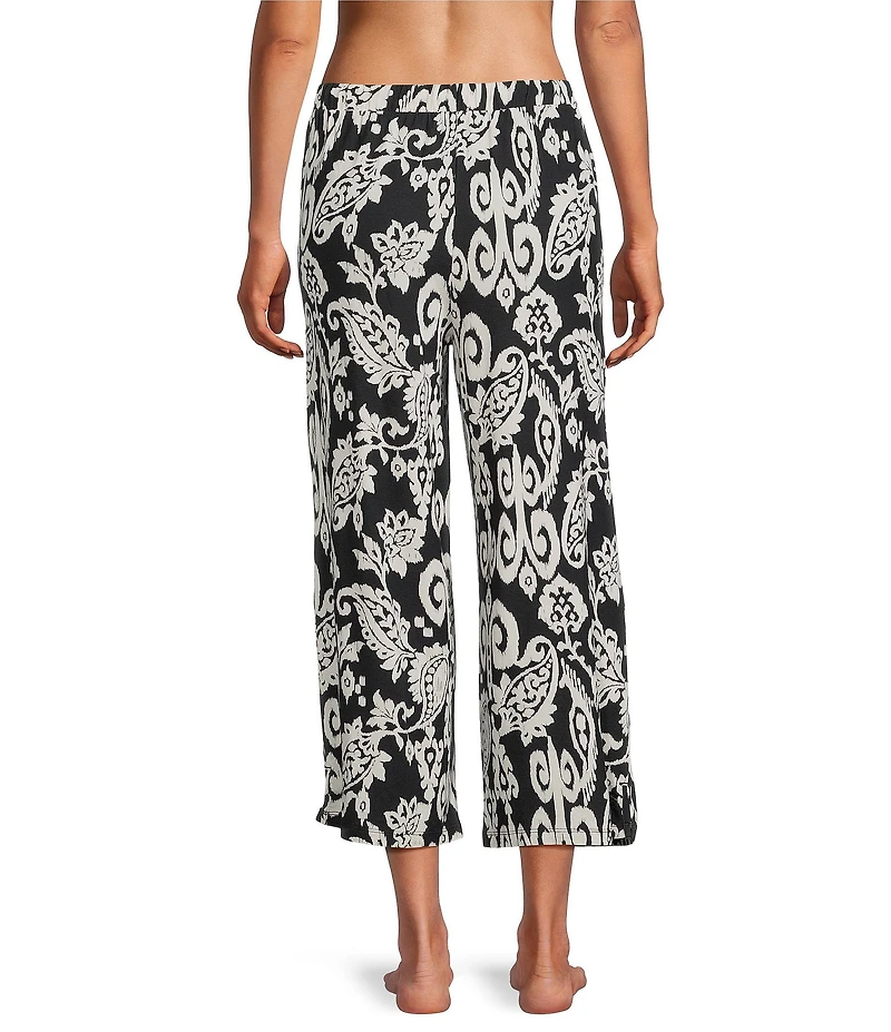 Nottibianche Ikat Paisley Print Coordinating Cropped Sleep Pants
