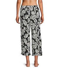 Nottibianche Ikat Paisley Print Coordinating Cropped Sleep Pants