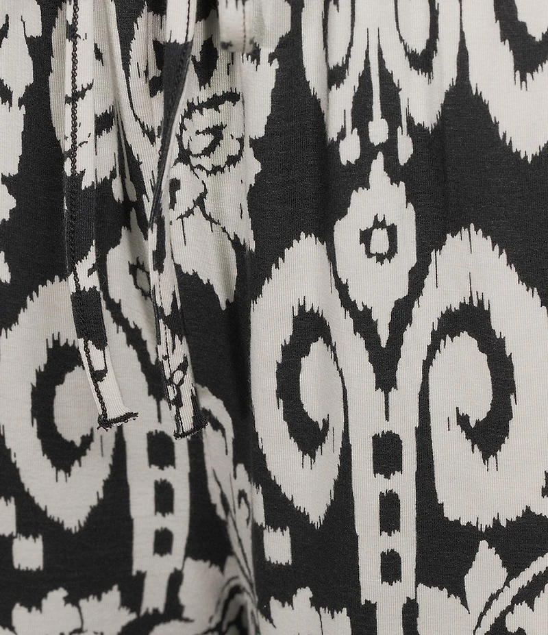 Nottibianche Ikat Paisley Print Coordinating Cropped Sleep Pants