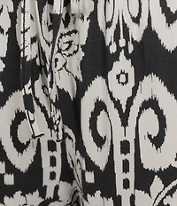 Nottibianche Ikat Paisley Print Coordinating Cropped Sleep Pants