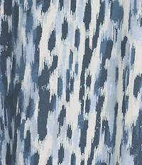 Nottibianche Ikat Print Short Sleeve V-Neck Knit Nightgown