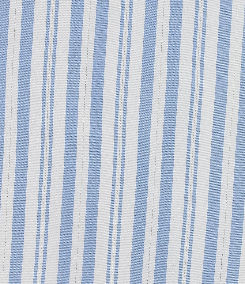 Nottibianche Plus Size Striped Split Round Neck Short Sleeve Woven Caftan