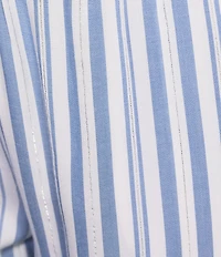 Nottibianche Striped Drawstring Tie Coordinating Woven Cropped Sleep Pants