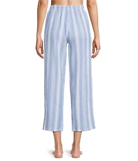 Nottibianche Striped Gauze Drawstring Tie Coordinating Cropped Sleep Pants
