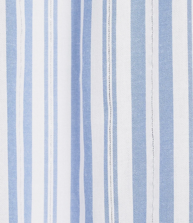 Nottibianche Striped Split Round Neck Cap Sleeve Coordinating Woven Sleep Top