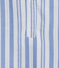 Nottibianche Striped Split Round Neck Short Sleeve Woven Caftan