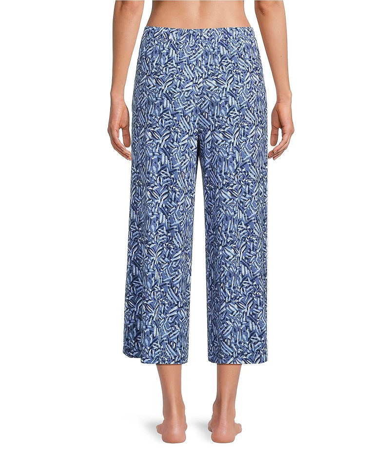 Nottibianche Texture Line Print Drawstring Tie Knit Coordinating Sleep Pants