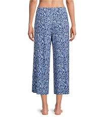 Nottibianche Texture Line Print Drawstring Tie Knit Coordinating Sleep Pants